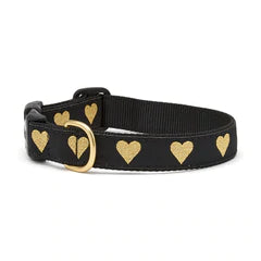 Gold hearts dog collar