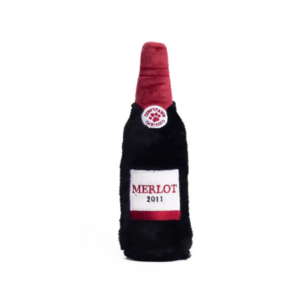 Merlot Wine Bottle Dog Toy